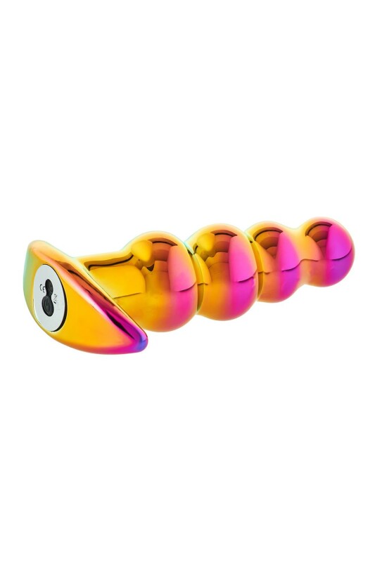 Анальний вібратор Dream Toys Glamour Glass з пультом, скляний, різнокольоровий, 14 х 3.5 см - Изображение 5