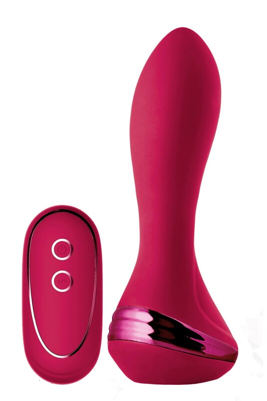 Анальний вібратор Dream Toys Sparkling з пультом та функцією накачування, рожевий, 13.6 х 3.5 см