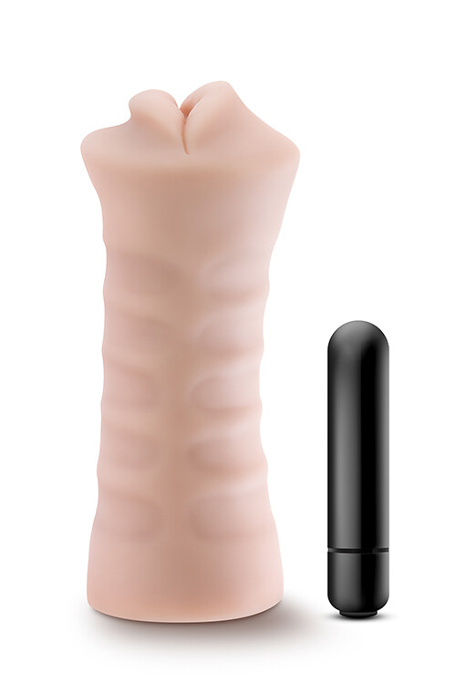 Мастурбатор-рот з вібрацією Blush бежевий, 13.3 х 3.1 см - Зображення 2