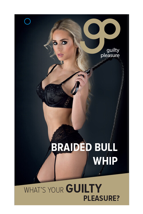 Батіг із плетінням Guilty Pleasure, чорний, 150 см - Изображение 1