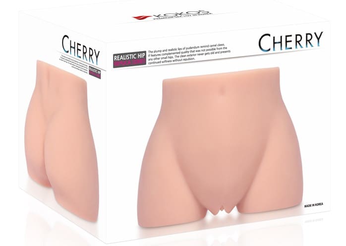 Мастурбатор вагіна реалістичний з вібрацією Kokos Cherry, з двома отворами вагіна та анус, кібершкіра - Зображення 1