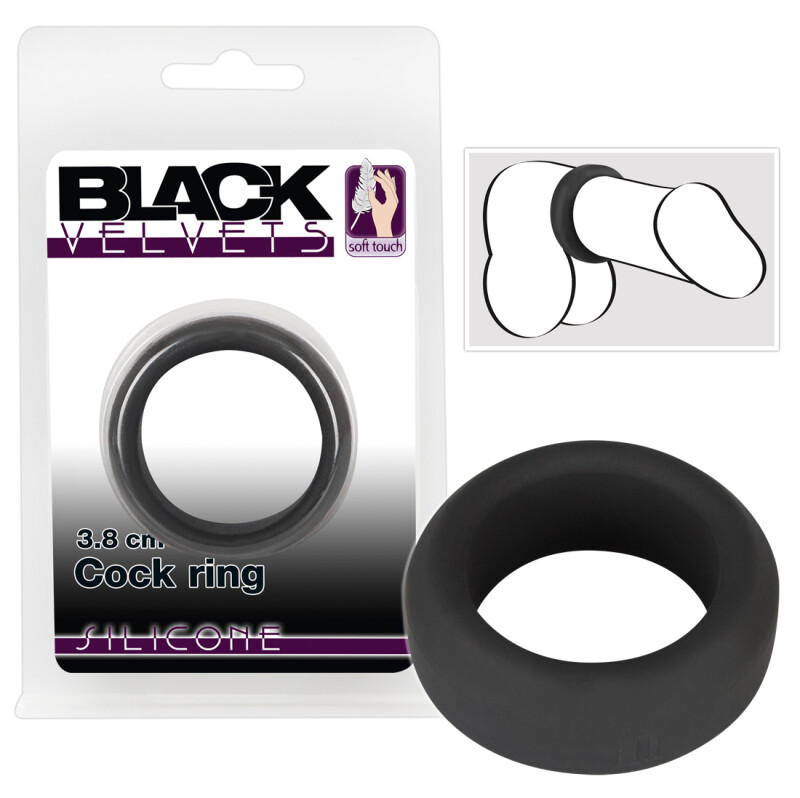 Кільце ерекційне Black Velvets Cock Ring, 3.8 см, силікон, чорне