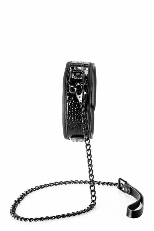 Нашийник з повідцем Blaze Croco від Dream Toys, чорного кольору