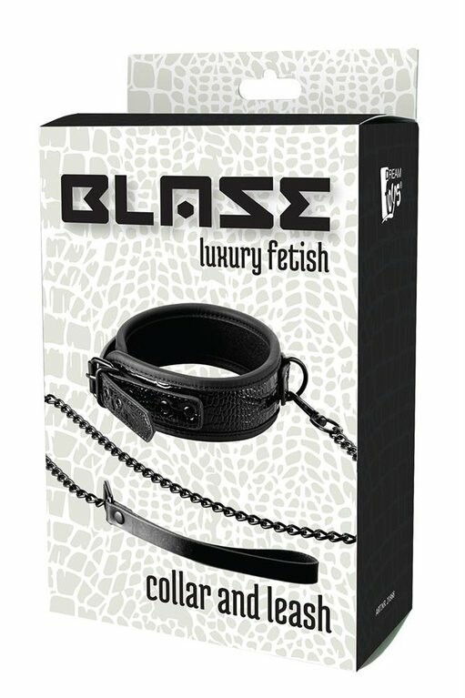 Нашийник з повідцем Blaze Croco від Dream Toys, чорного кольору - Изображение 1