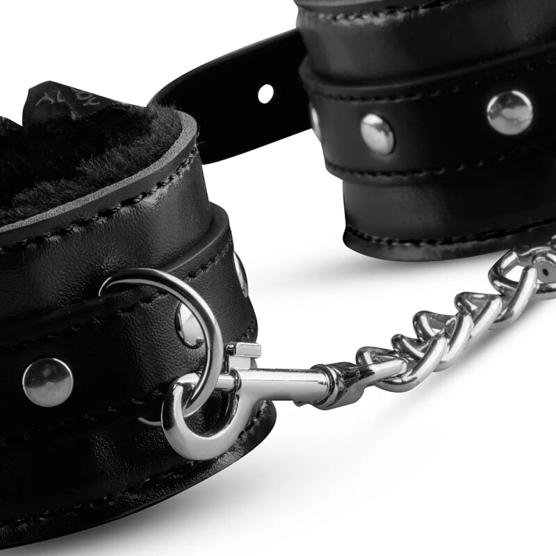 Паножі з хутром усередині Whipped з ланцюжком, чорні - Изображение 3