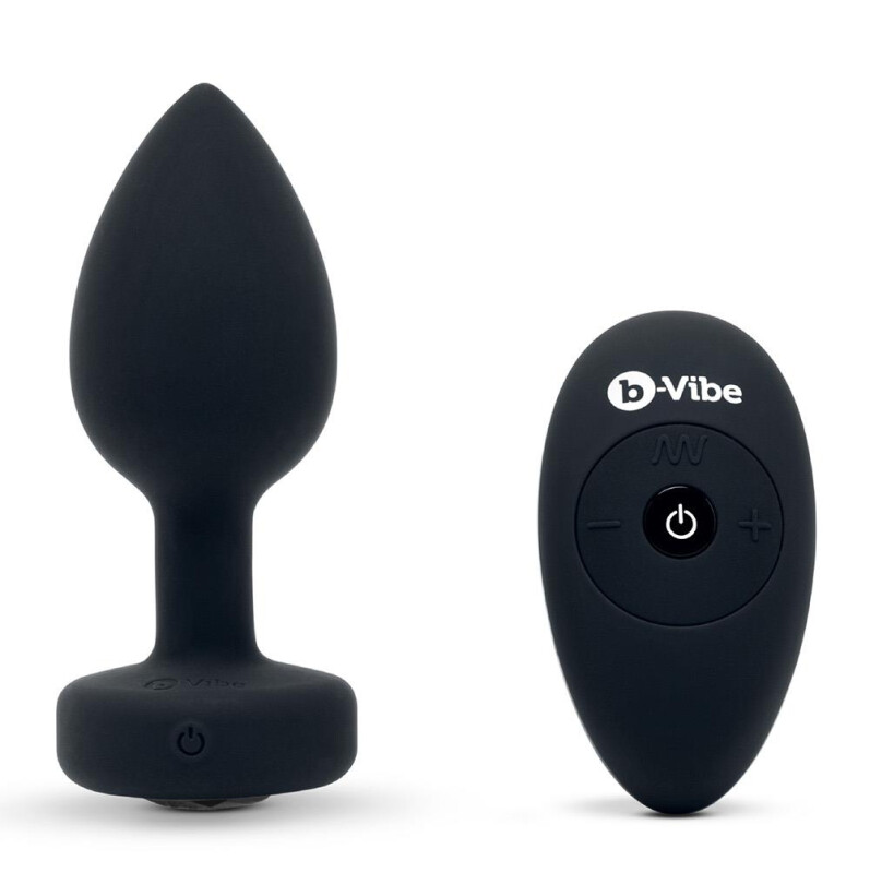 Анальна пробка з каменем з вібрацією M/L B-Vibe з дистанційним пультом керування, чорна, 10.5 х 4 см - Изображение 2