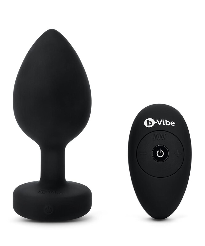 Анальна пробка з каменем з вібрацією XXL B-Vibe з дистанційним пультом керування, чорна, 12.2 х 5 см - Изображение 2