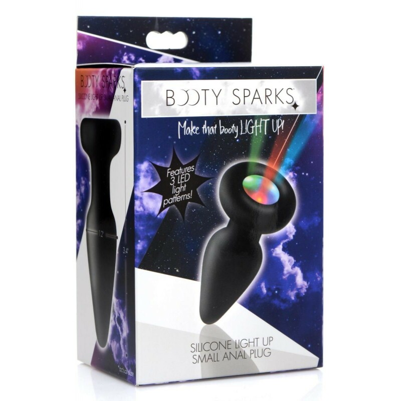 Анальна пробка S з підсвіткою Booty Sparks, чорна, 8.6 х 3 см - Изображение 1