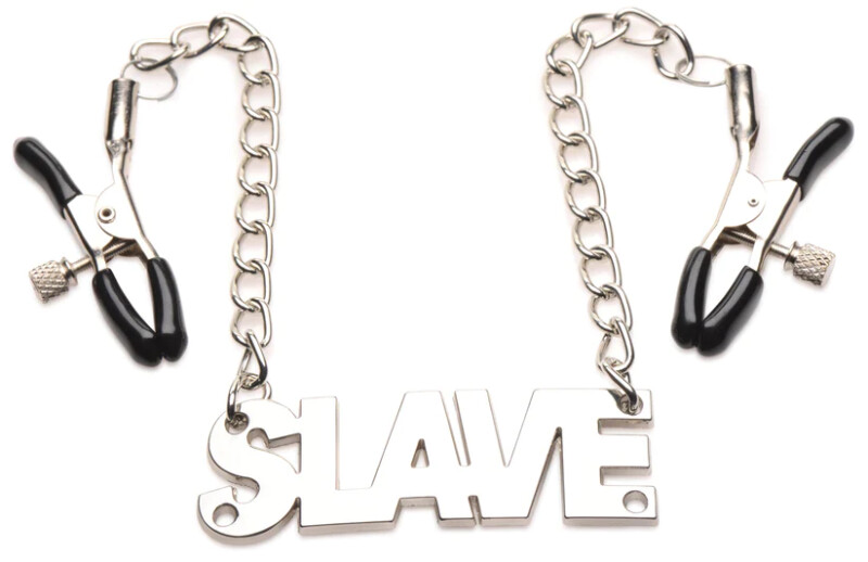 Затискачі для сосків з написом SLAVE від Master Series