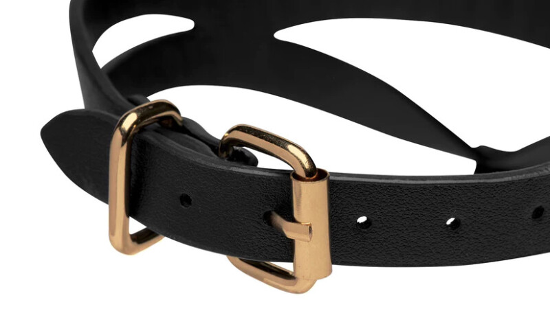 Нашийник бондажний Master Series Bondage Baddie Collar With O-ring, чорний - Изображение 4