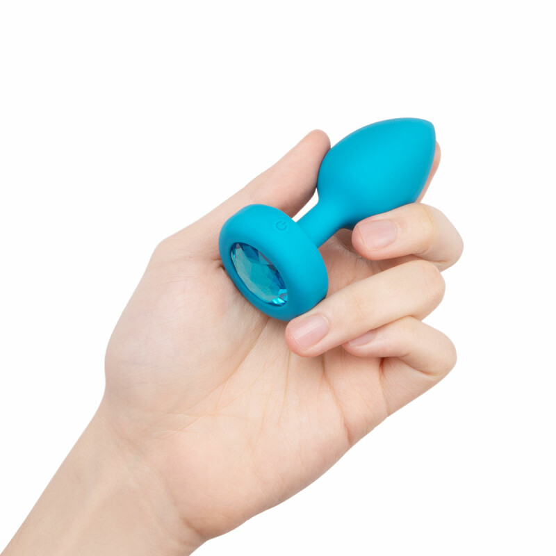 Анальна пробка з вібрацією B-Vibe, силіконова, синя, 9.8 х 4.5 см - Зображення 7