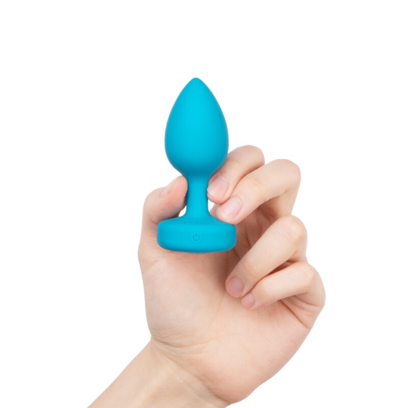 Анальна пробка з вібрацією B-Vibe, силіконова, синя, 9.8 х 4.5 см - Зображення 4