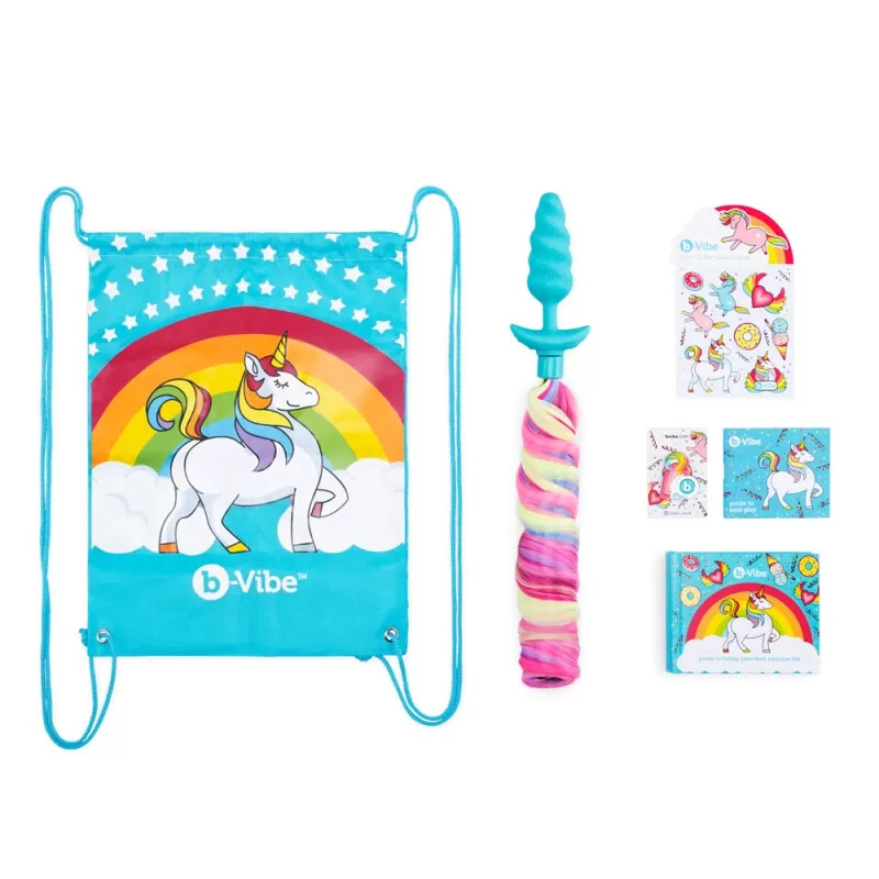 Анальний хвостик єдинорога b-Vibe - Unicorn Plug Set, з вібрацією, різнокольоровий, 11.5 х 3.8 см - Зображення 9