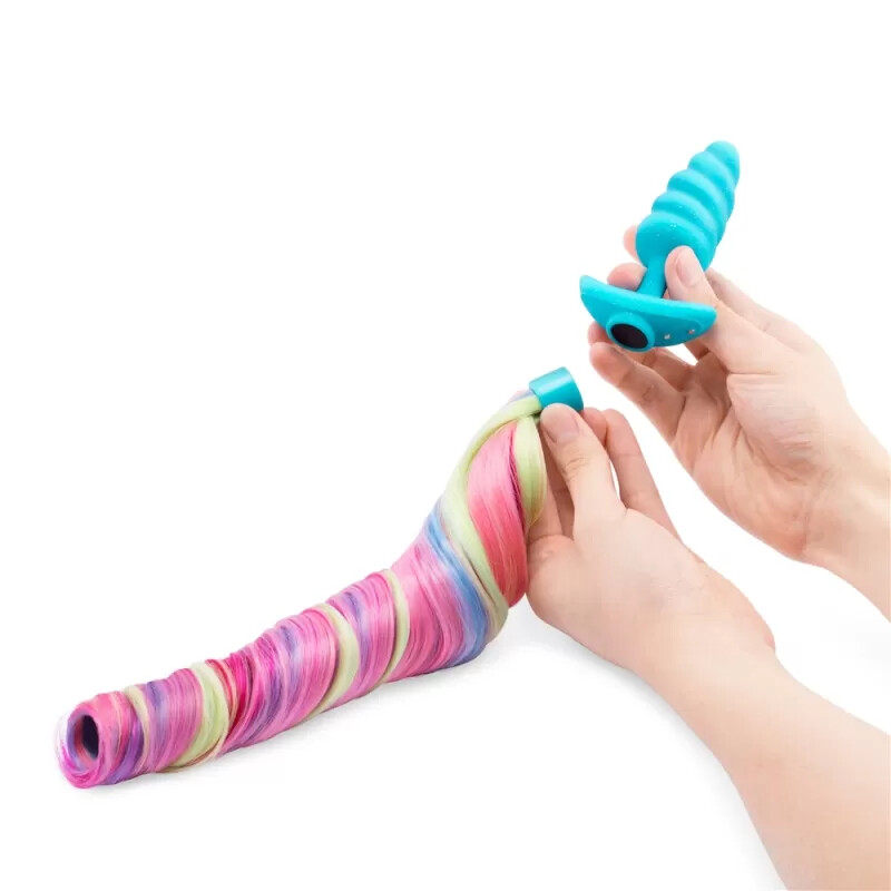 Анальний хвостик єдинорога b-Vibe - Unicorn Plug Set, з вібрацією, різнокольоровий, 11.5 х 3.8 см - Зображення 5