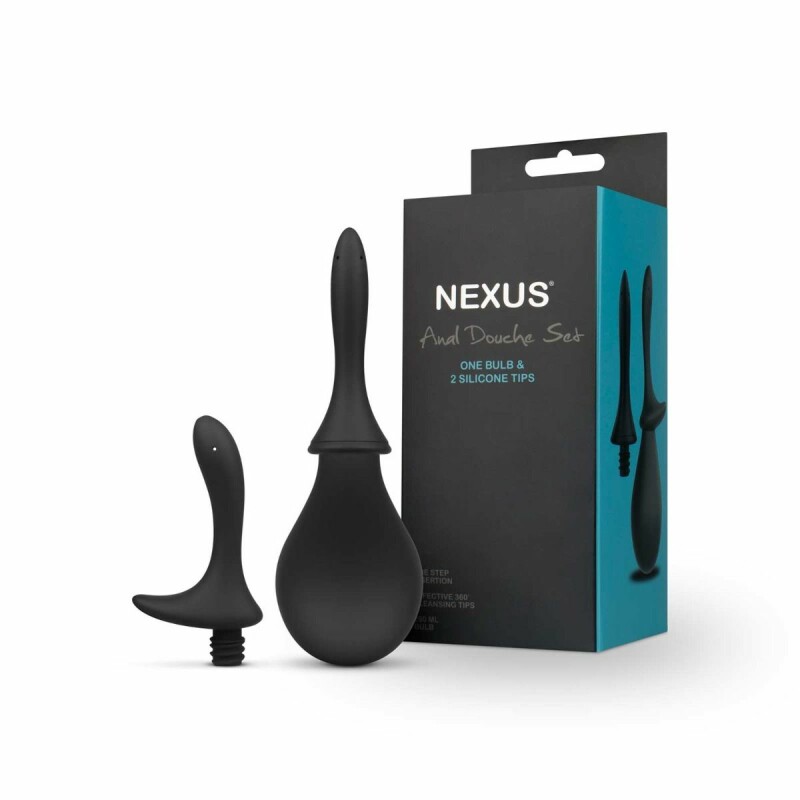 Анальний душ із двома насадками Nexus, чорний, 260 мл - Зображення 1
