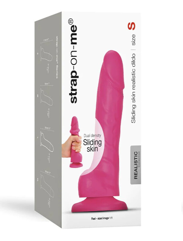 Фалоімітатор реалістичний розмір S Strap-On-Me на присосці, рожевий, 17 х 3.6 см - Изображение 1