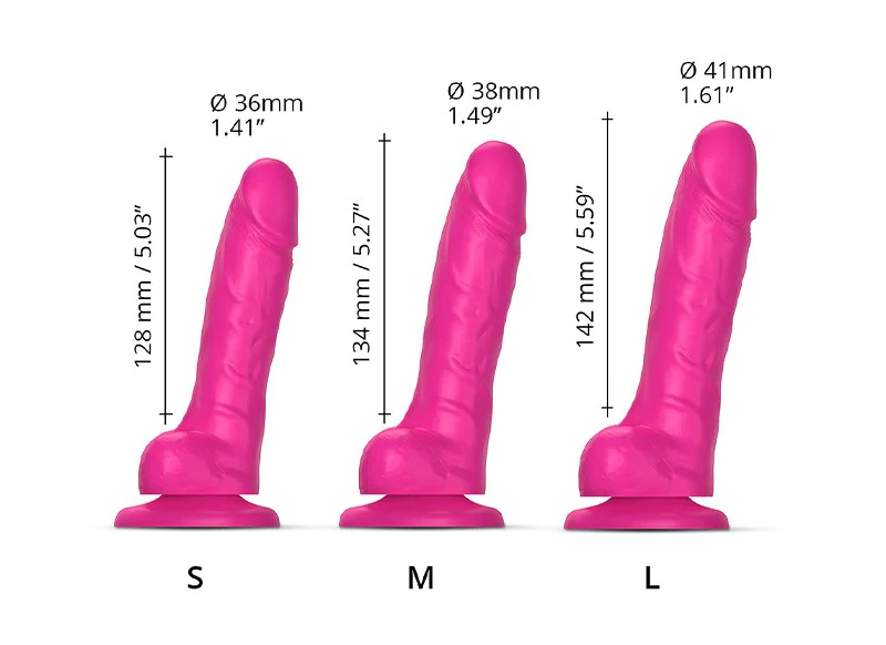 Фалоімітатор реалістичний розмір M Strap-On-Me на присосці, рожевий, 13.4 х 3.8 см - Зображення 1