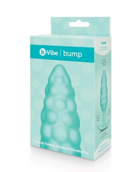 Анальна пробка з вібрацією B-Vibe Texture Bump, рельєфна, блакитна, 12 х 3.5 см - Изображение 1