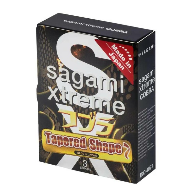 Презервативи латексні Sagami Xtreme Cobra, 3 шт