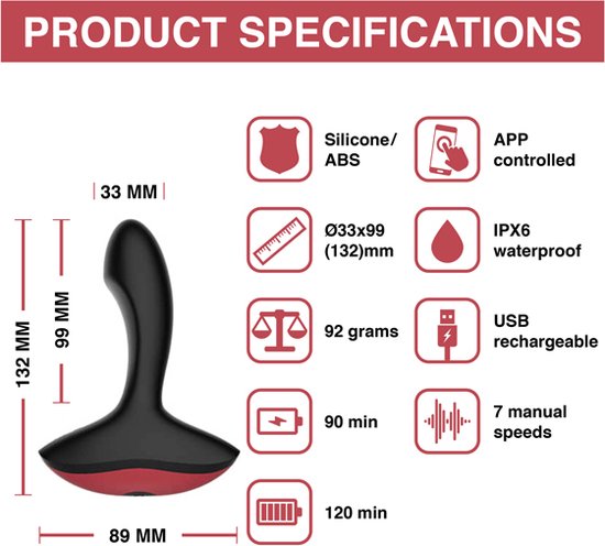Масажер простати смарт Solstice APP-controlled prostate vibrator, чорний - Изображение 8