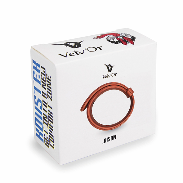 Ерекційне кільце-ремішок VELV'OR - ROOSTER JASON SIZE ADJUSTABLE, червоне - Изображение 1