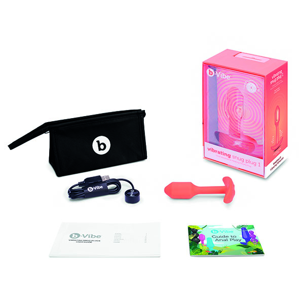 Анальна пробка з вібрацією розміру S B-Vibe Vibrating Snug Plug 1, помаранчева - Зображення 6