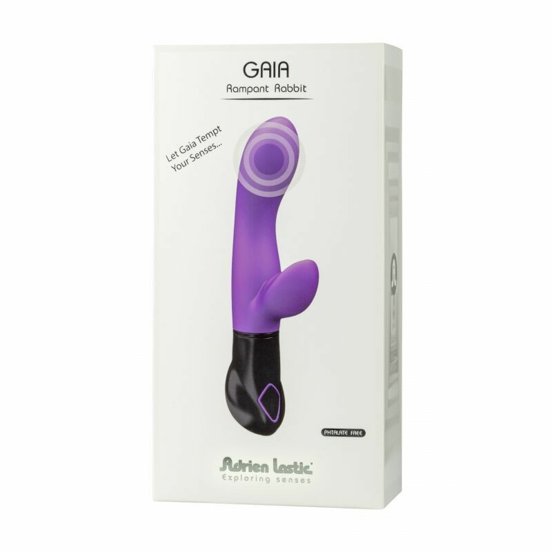 Вібратор-кролик Gaia Adrien Lastic, фіолетовий, 20 х 3.6 см - Зображення 1