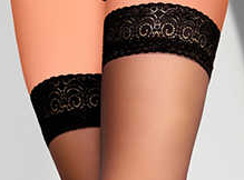 Сексуальні панчохи Livia Corsetti Sigroma, 2(S), з мереживною коронкою, чорні, 8 den - Зображення 2