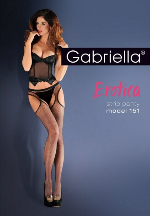Сексуальні колготи Gabriella Erotica, 1/2 (XS/S), в дрібну сітку з інтимним вирізом, червоні - Изображение 3