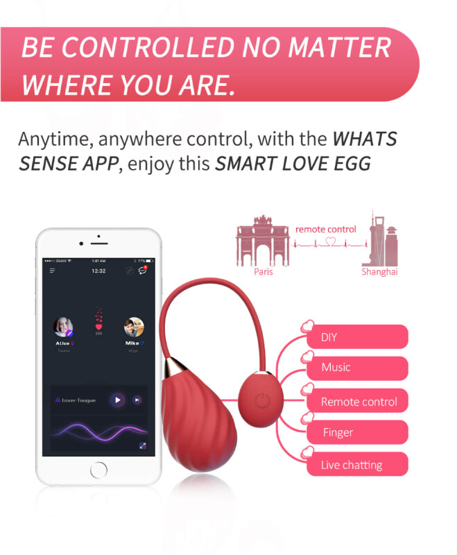Віброяйце з підключенням до додатку Magic Motion рожеве, 19 х 3.4 см