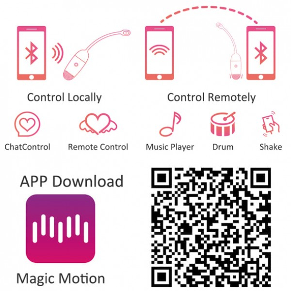 Віброяйце з підключенням до програми Magic Motion коралове, 23.7 х 3.7 см - Зображення 9