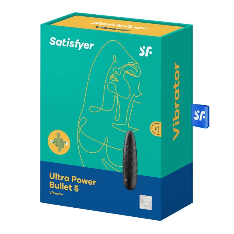 Віброкуля Satisfyer Ultra Power Bullet 5 рельєфна, чорна, 9.6 х 2.6 см - Зображення 1