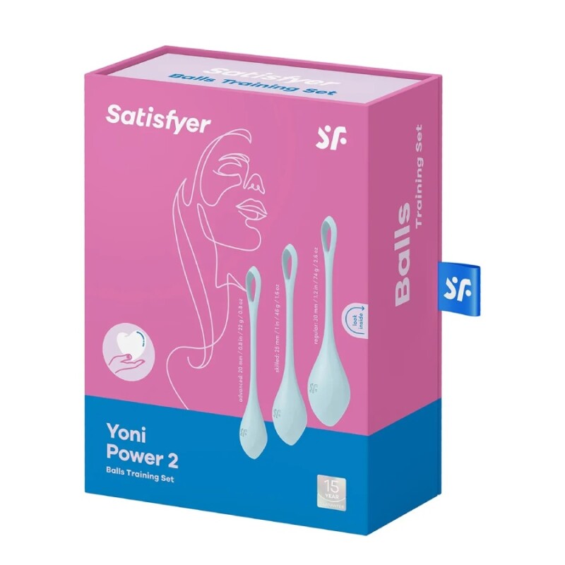 Набір вагінальних кульок Satisfyer Yoni Power 2 блакитні, 3 шт - Изображение 1