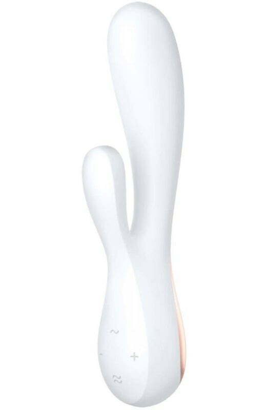 Вібратор-кролик Satisfyer Mono Flex з додатком, білий, 20.4 х 4 см