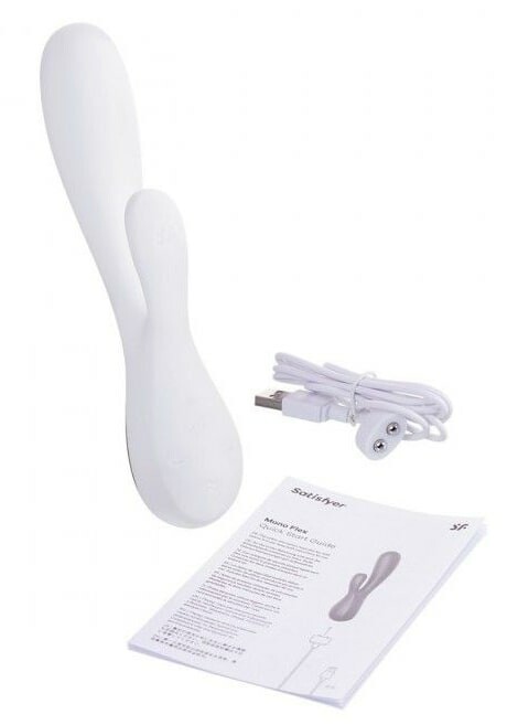 Вібратор-кролик Satisfyer Mono Flex з додатком, білий, 20.4 х 4 см - Изображение 5