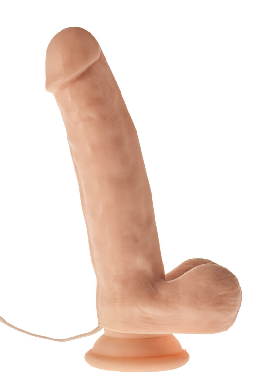 Вібратор реалістичний Dream Toys, на присосці, бежевий, 19 х 3.8 см - Зображення 2