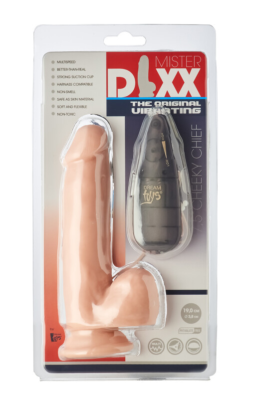 Вібратор реалістичний Dream Toys, на присосці, бежевий, 19 х 3.8 см - Зображення 1