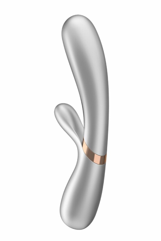 Вібратор-кролик смарт з нагріванням Satisfyer Hot Lover срібний, 19.9 х 3.5 см - Зображення 3