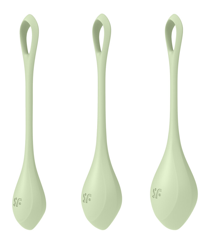 Набір вагінальних кульок Satisfyer Yoni Power 2 зелені, 3 шт - Изображение 4