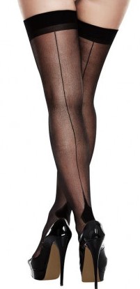 Сексуальні панчохи One Size Baci, зі смужкою, чорні - Зображення 1
