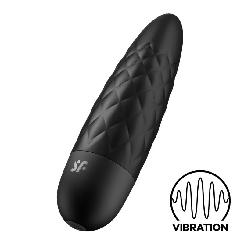 Віброкуля Satisfyer Ultra Power Bullet 5 рельєфна, чорна, 9.6 х 2.6 см