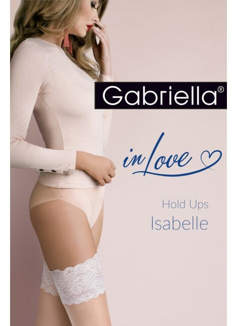 Сексуальні панчохи Gabriella Isabelle, 1/2 (XS/S), мереживні, білі, 20 den - Изображение 1