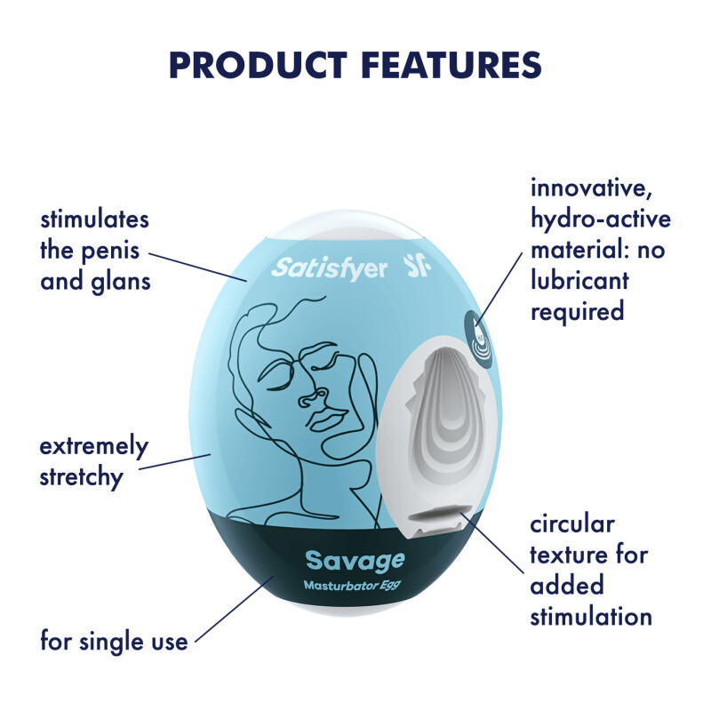 Мастурбатор, що самозмащується Masturbator Egg Savage - Изображение 3