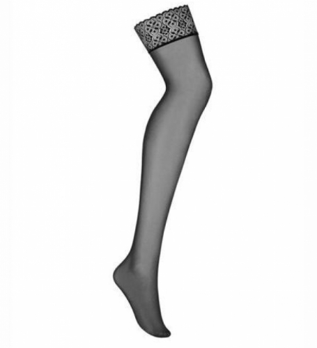 Еротичні панчохи Obsessive Shibu, L / XL, з мереживною коронкою, чорні - Изображение 7