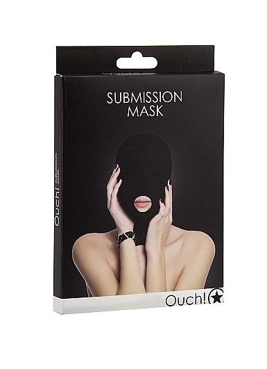 Маска з відкритими очима та ротом Ouch!, чорна - Зображення 1