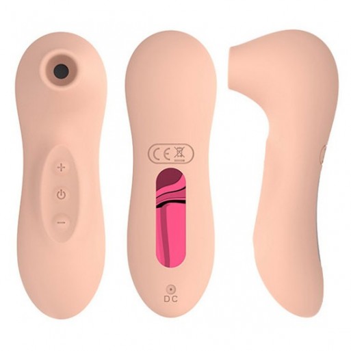 Вакуумний кліторний стимулятор Electric Sucking Massager 2.0 USB, бежевий - Изображение 4