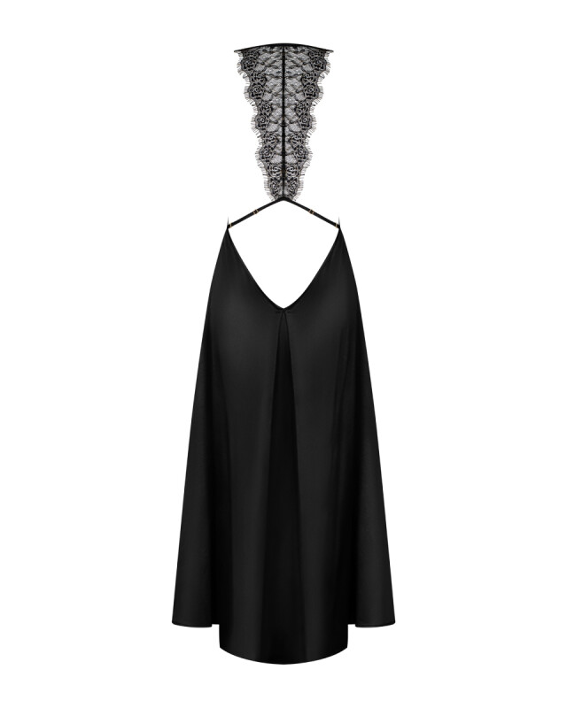 Сексуальна сукня Obsessive Agatya, L/XL, довга, з мереживом, чорна - Изображение 7
