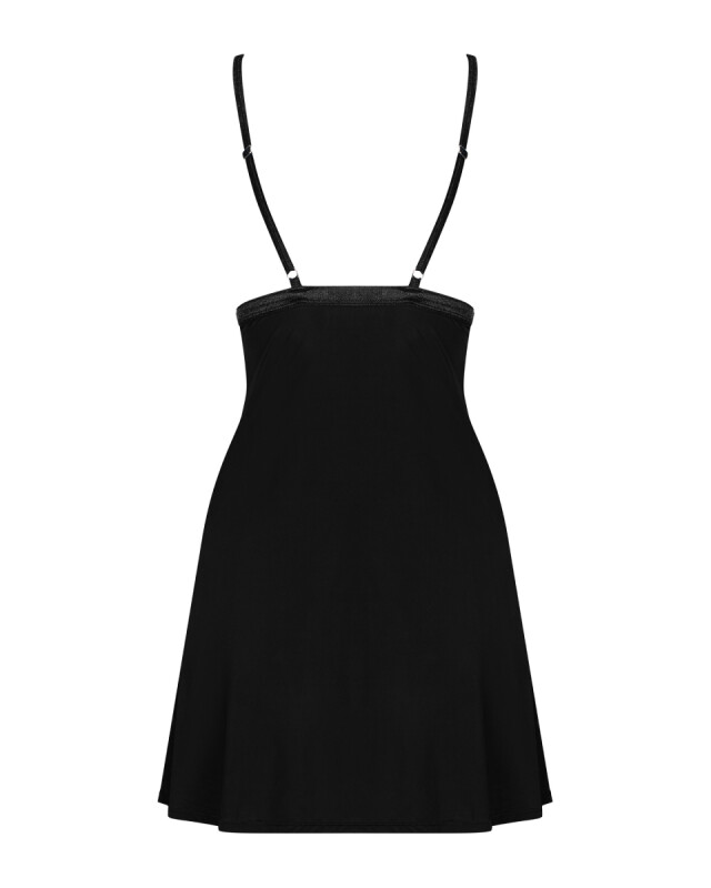 Еротична сорочка Obsessive Cecilla, S/M, з мереживом, з трусиками, чорна - Изображение 5