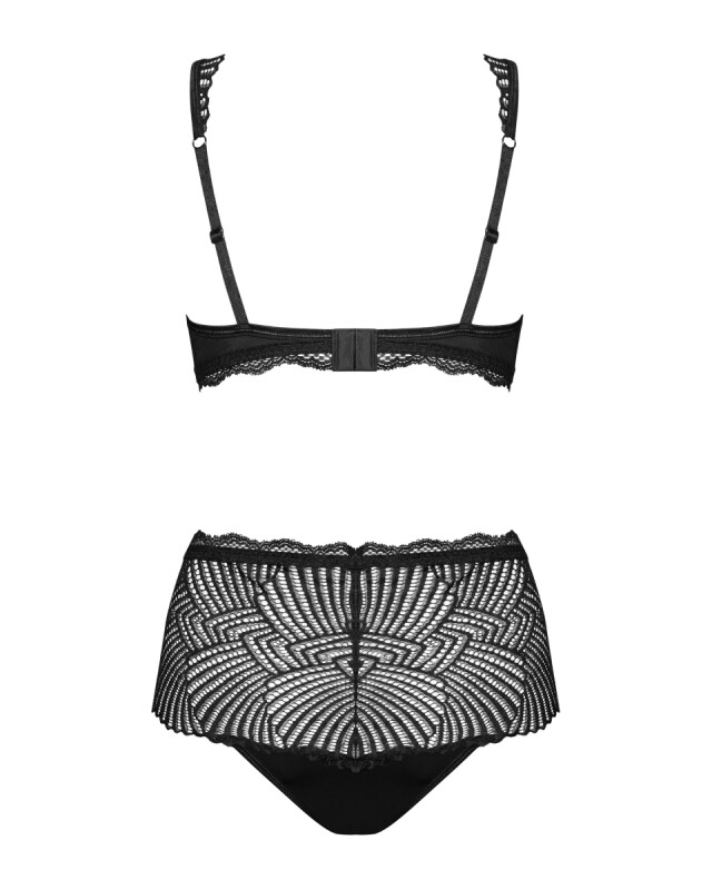 Сексуальний комплект Obsessive Klarita, S/M, мереживний, чорний - Зображення 7