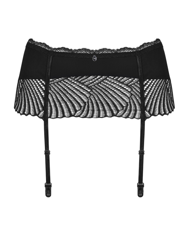 Еротичний пояс для панчох Obsessive Klarita, S/M, мереживний, чорний - Изображение 7
